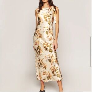NWT Reformation Aden Silk Midi Dress - Bella Floral | M